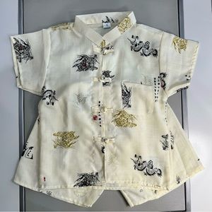 Chinese Boy Outfit | Year of Dragon | Shorts & Shirt | Off White | NEW | BONUS